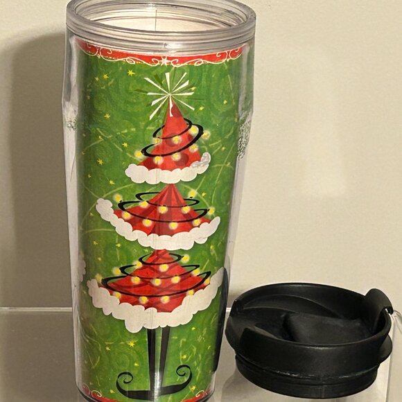 STARBUCKS 2005 Christmas Elf Tree 16 oz Travel Tumbler - Picture 2 of 6